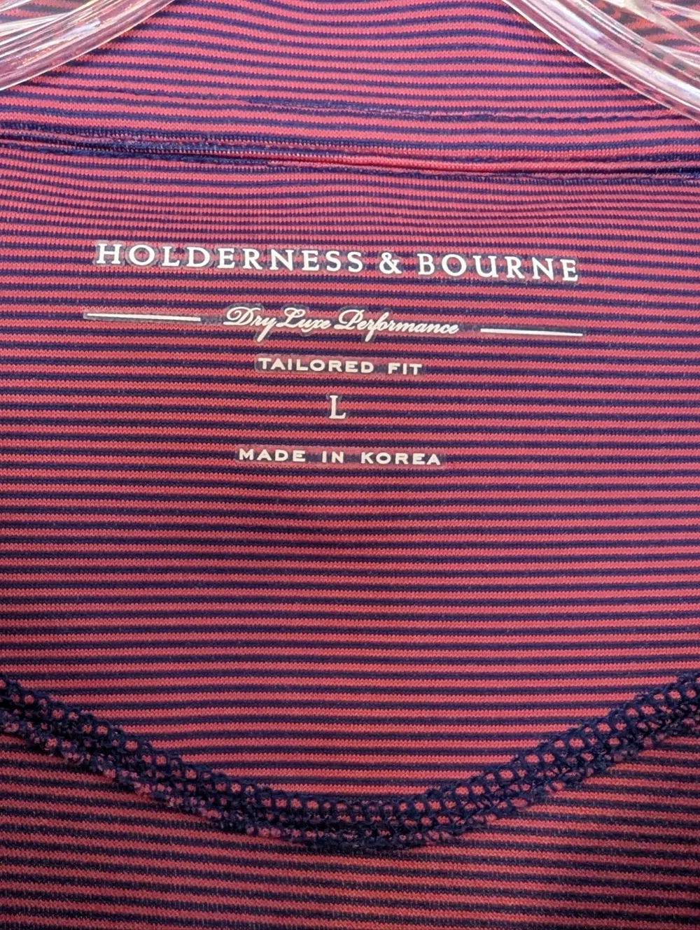 Holderness & Bourne Men's The Hyatt Performance Golf Striped Quarter Zip Sz L - Picture 6 of 9